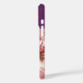 Roze en paarse bloemen Alcohol inkt Monogrammed Case-Mate iPhone Case (Achterkant / Links)