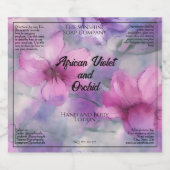 Roze en Paarse Bloemen cosmetica flesje label Sparkling Wijnetiket (Enkel label)