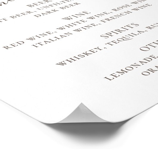 Roze en paarse bloemen. Drinken bar Floral bruilof Poster (Hoek)