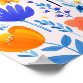 Roze en paarse bloemen poster (Hoek)