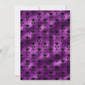 Roze en Paarse Bloemenbruiloft Verminderde Gastenl Aankondiging (Achterkant)