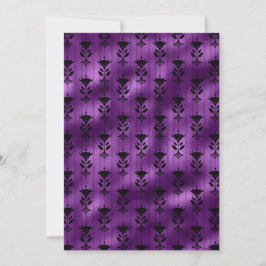 Roze en Paarse Bloemenbruiloft Verminderde Gastenl Aankondiging (Achterkant)