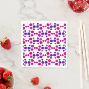 Roze en paarse bloesems Symmetrische mini bloemen Servet