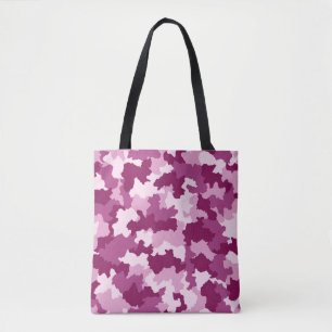 Roze en Paarse Camouflage Pattern Canvas tas