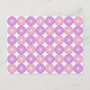 Roze en paarse cirkels briefkaart
