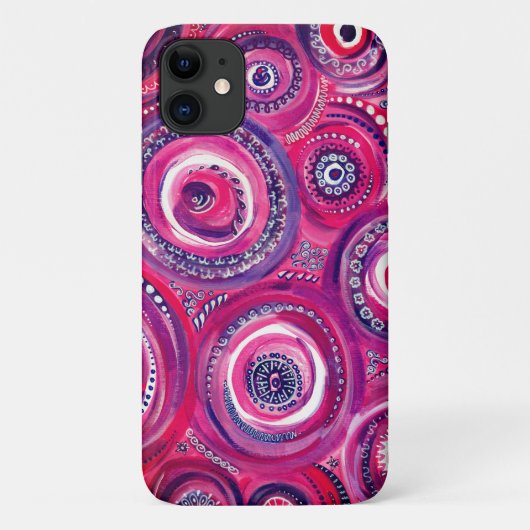Roze en Paarse cirkels en oude kunstwerken Case-Mate iPhone Case (Achterkant)