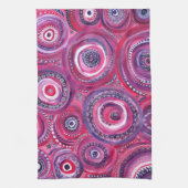 Roze en Paarse cirkels en oude kunstwerken Theedoek (Verticaal)