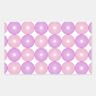 Roze en paarse cirkels rechthoekige sticker