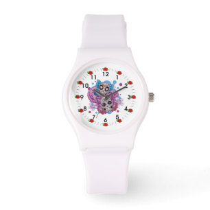 Roze en Paarse cirkels Suikerbuisjes Horloge