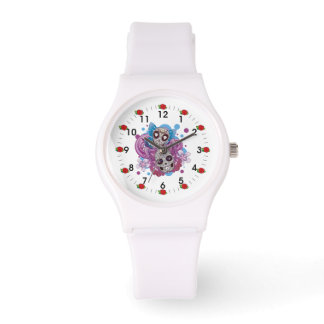 Roze en Paarse cirkels Suikerbuisjes Horloge