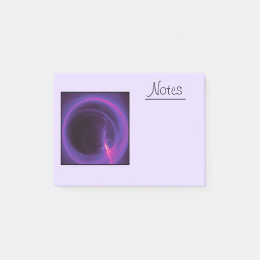 Roze en Paarse cirkelvormig abstract ontwerp Post-it® Notes (Voorkant)