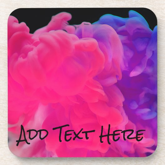 Roze en Paarse digitale rook Bier Onderzetter (Voorkant)