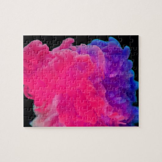 Roze en Paarse digitale rook Legpuzzel (Horizontaal)