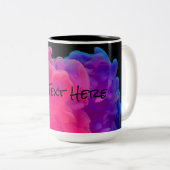 Roze en Paarse digitale rook Tweekleurige Koffiemok (Voorkant rechts)