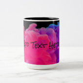 Roze en Paarse digitale rook Tweekleurige Koffiemok (Center)