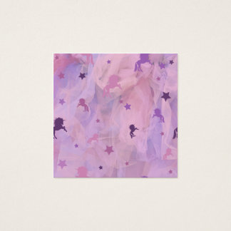 roze en paarse eenhoorn - en stervormig ontwerp -  vierkante visitekaartjes