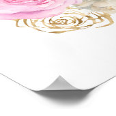 Roze en Paarse Elegant Bloemen Verjaardagsfeest Poster (Hoek)