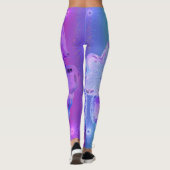 Roze en Paarse en Blauwe Ontwerper Leggings (Achterkant)