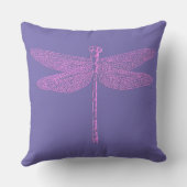 Roze en Paarse Fantasy Dragonfly Kussen (Achterkant)