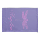 Roze en Paarse Fantasy Dragonfly Personaliseren Kussensloop (Voorkant-Links)