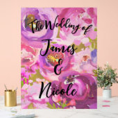 Roze en paarse fel bloem bruiloft bord (Huwelijk)