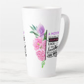 Roze en paarse floraal met prijsopgave latte mok (Rechterhoek)