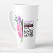 Roze en paarse floraal met prijsopgave latte mok (Linkerhoek)