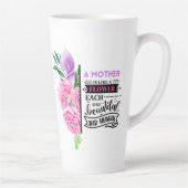 Roze en paarse floraal met prijsopgave latte mok (Rechts)