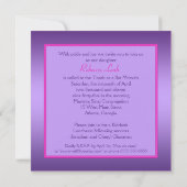 Roze en Paarse Floral Bat Mitzvah Uitnodiging (Achterkant)