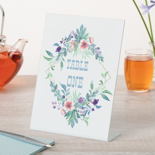 Roze en Paarse Floral Reclamebord Met Voetstuk (Insitu)