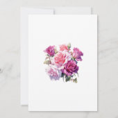 Roze en Paarse Floral Wedding Save The Date (Achterkant)