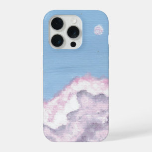 Roze en Paarse Fluffy Wolken Hoesje iPhone 15 Pro Hoesje