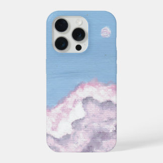 Roze en Paarse Fluffy Wolken Hoesje iPhone 15 Pro Hoesje