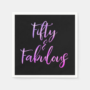 Roze en Paarse Folie Vijftig en Fabelachtig Servet