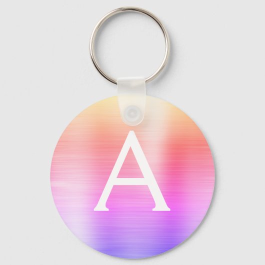 Roze en Paarse fonogram roestvrij staal Sleutelhanger (Voorkant)