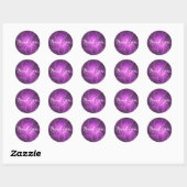 Roze en Paarse fractal met cirkels Dank u Ronde Sticker (Vel)