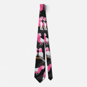 Roze en paarse galah papegaaipatroon stropdas