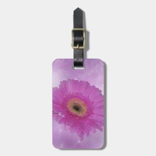 Roze en paarse Gerber Daisy Bagagelabel