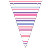 Roze en Paarse gestripte Happy Birthday Banner Fla (Eerste vlag)