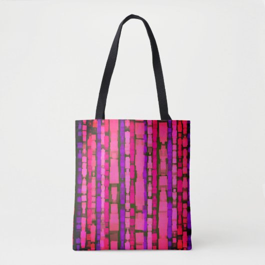 Roze en Paarse Glitch Canvas tas (Voorkant)