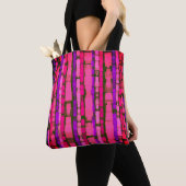 Roze en Paarse Glitch Canvas tas (Dichtbij)