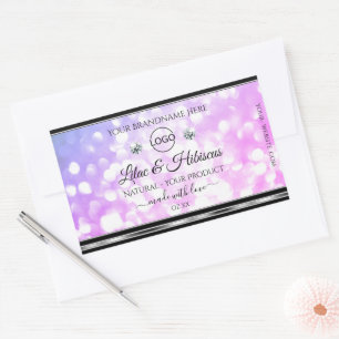 Roze en Paarse Glitter Product Labels Juwelen Logo
