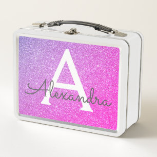 Roze en Paarse Glitter & Sparkle Monogram