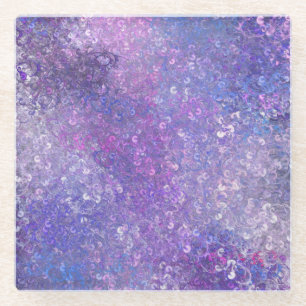 Roze en paarse glitters Bling  Glazen Onderzetter