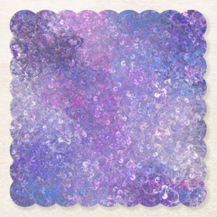 Roze en paarse glitters Bling  Kartonnen Onderzetters