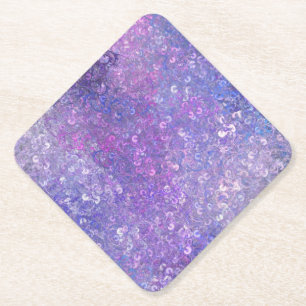 Roze en paarse glitters Bling Kartonnen Onderzetters