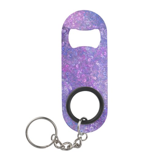 Roze en paarse glitters Bling  Mini Flessenopener (Voorkant)