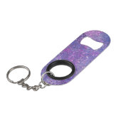 Roze en paarse glitters Bling  Mini Flessenopener (Voorkant Gekanteld)