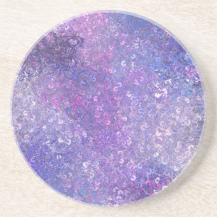 Roze en paarse glitters Bling Zandsteen Onderzetter