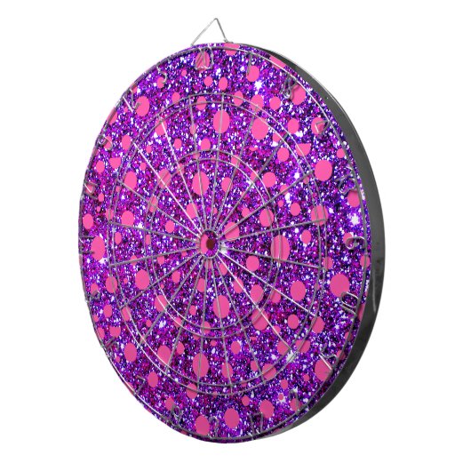 Roze en Paarse glittery Mode dartboard Dartbord (Voorkant Rechts)